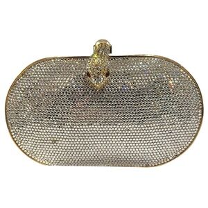 Judith Leiber Minaudiere Swarovski Crystal Snake Clasp Hard Shell Clutch